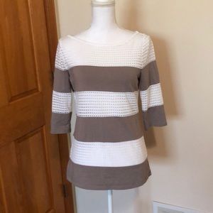 - Ann Taylor cotton striped shirt (2) szM